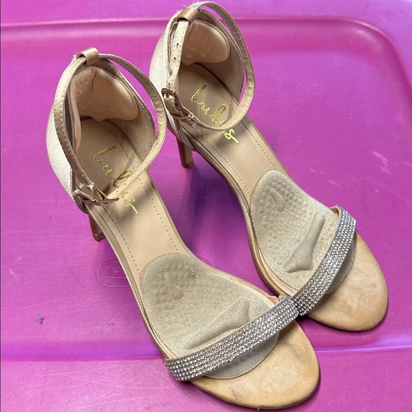 Lulus gold Ankle Strap Heels - Picture 1 of 8